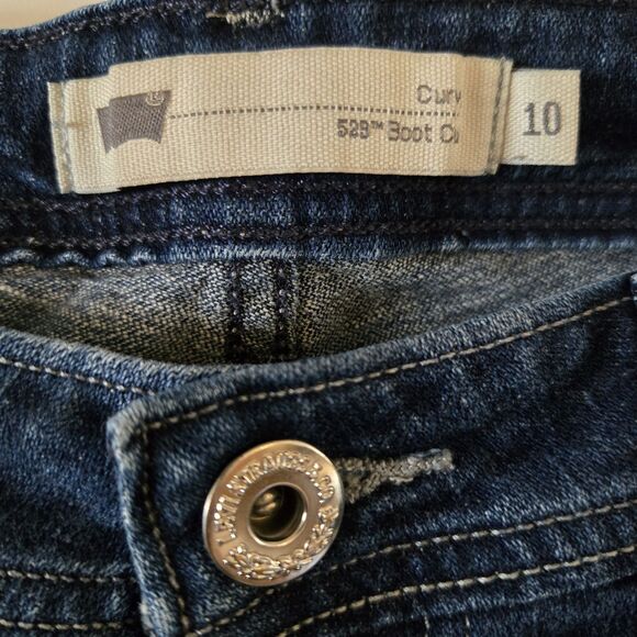 Levi's 529 Curvy Fit Bootcut Women Dark Wash Jeans Size 10 (31x31) Stretchy Y2K - Picture 5 of 7